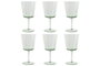 DKD Home Decor Set de 6 Copas de Cristal Bubbles Garbo Verde de 285ml