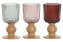 DKD Home Decor Portavelas de Cristal y Madera Surtido de 3 Colores