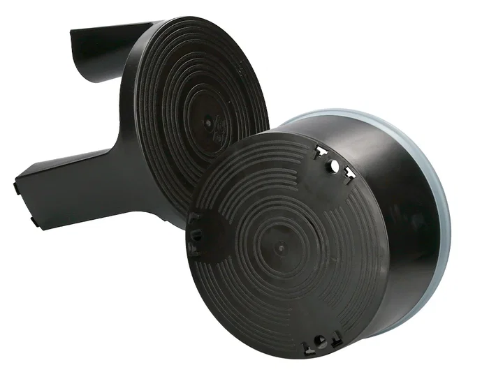 Q-connect Taburete Negro ABS con Ruedas Retráctiles y Dos Niveles, Resistente hasta 150 kg