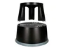 Q-connect Taburete Negro ABS con Ruedas Retráctiles y Dos Niveles, Resistente hasta 150 kg