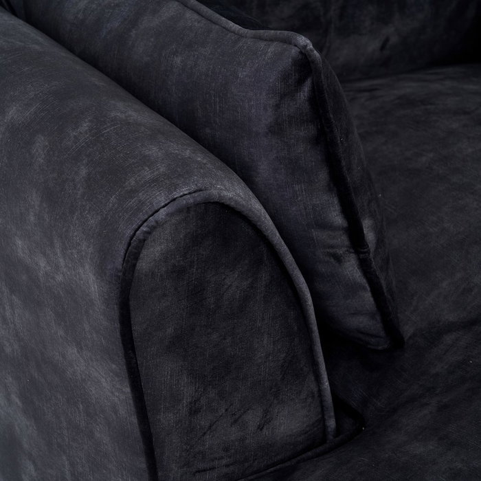 Sofá Chaise Longue Gris Oscuro Tejido 114 X 155 X 92 cm