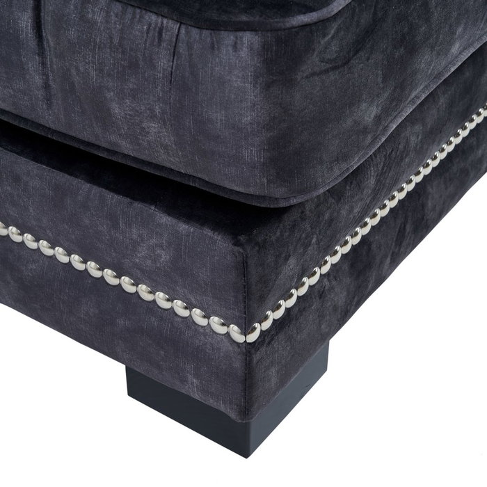 Sofá Chaise Longue Gris Oscuro Tejido 114 X 155 X 92 cm