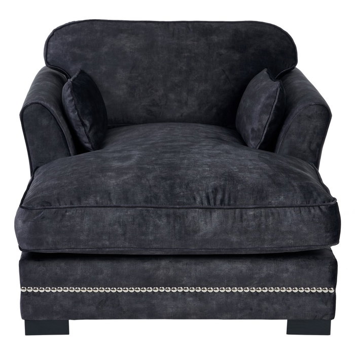 Sofá Chaise Longue Gris Oscuro Tejido 114 X 155 X 92 cm