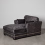 Sofá Chaise Longue Gris Oscuro Tejido 114 X 155 X 92 cm