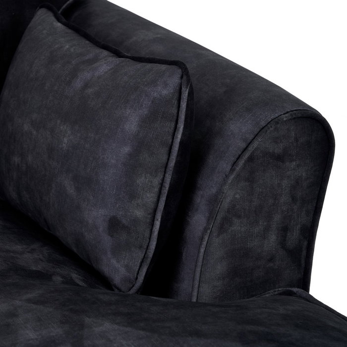 Sofá Chaise Longue Gris Oscuro Tejido 114 X 155 X 92 cm
