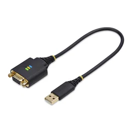 StarTech.com Cable Adaptador USB a Módem Nulo Serie DCE 30cm FTDI RS232 con Retención COM