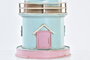 DKD Home Decor Reloj Vintage Rosa Azul Celeste 15 x 12 x 29.5 cm (4 Unidades)