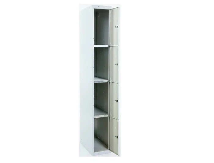 Simonrack Taquilla Metálica 4 Puertas con Cerradura, Etiquetero y Respiradero, Gris, 1800x500x300 mm