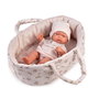 Muñecas Antonio Juan 84101 Pitu Capazo - Muñeca Bebé de Juguete Realista con Capazo Portátil Estampado Floral para Niños +2 Años