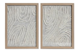 DKD Home Decor Set de 2 Cuadros Enmarcados de Cristal y Papel Mache 25x35 cm