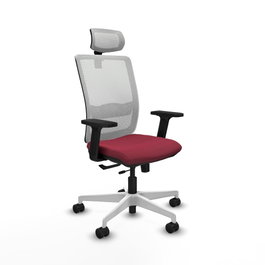 PIQUERAS Y CRESPO Silla de oficina Haches con mecanismo Sincro/Traslack Granate y Blanco