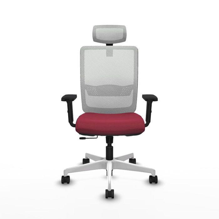 PIQUERAS Y CRESPO Silla de oficina Haches con mecanismo Sincro/Traslack Granate y Blanco