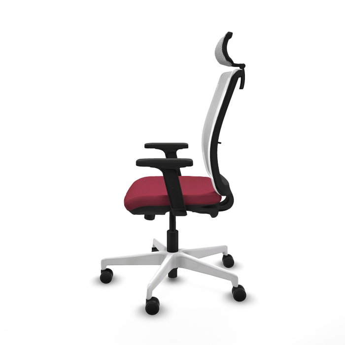PIQUERAS Y CRESPO Silla de oficina Haches con mecanismo Sincro/Traslack Granate y Blanco