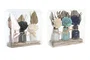 DKD Home Decor Set de 3 Flores Secas y Cerámica 20x8x20 cm Surtido