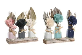 DKD Home Decor Set de 3 Flores Secas y Cerámica 20x8x20 cm Surtido