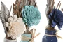 DKD Home Decor Set de 3 Flores Secas y Cerámica 20x8x20 cm Surtido
