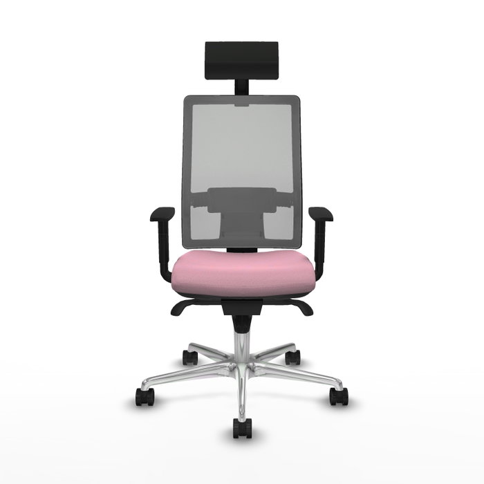 PIQUERAS Y CRESPO Silla de oficina Horna Rosa con respaldo gris