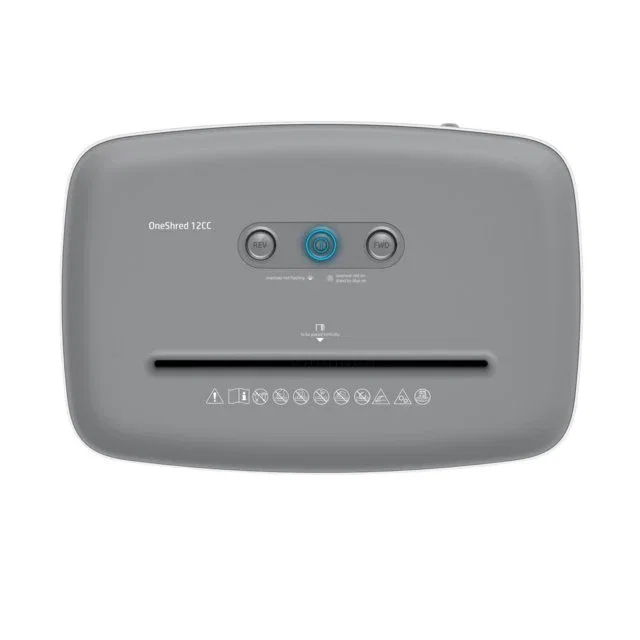 HP OneShred 2802 - Destructora de Papel (12 hojas, Corte Confeti, Nivel Seguridad P-4, 23 L, Blanco)