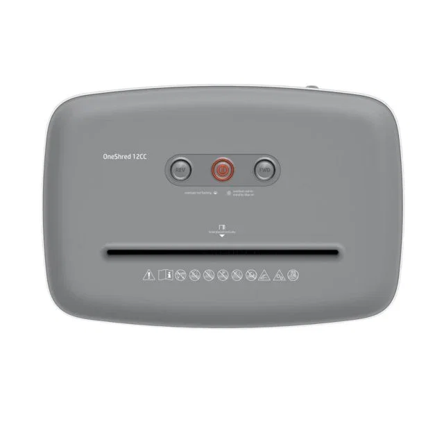 HP OneShred 2802 - Destructora de Papel (12 hojas, Corte Confeti, Nivel Seguridad P-4, 23 L, Blanco)