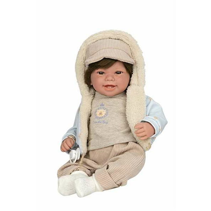 Muñecas Arias Muñeca Elegance Zoe Beige 45 cm con Pelo y Mecanismo de Risa Try Me
