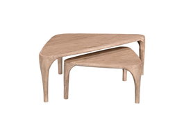 DKD Home Decor Mesa Centro Mango Natural 60 x 37 x 110 cm Set de 2