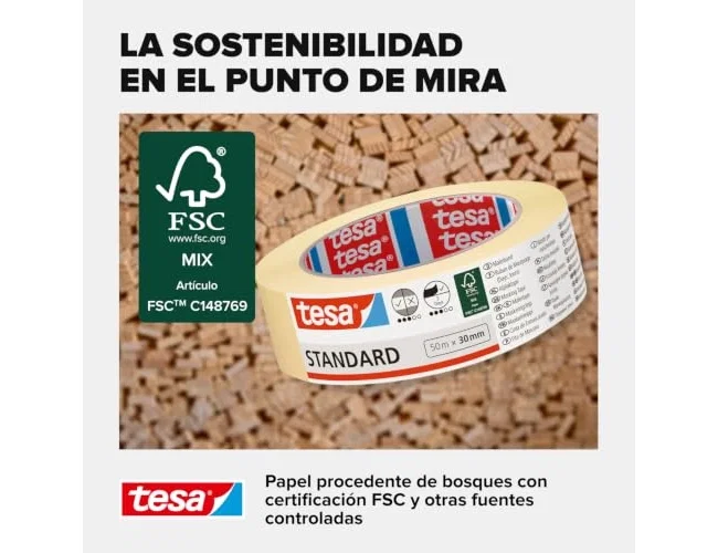 Tesa Cinta adhesiva para pintor 50 m x 30 mm Tesa Cinta adhesiva para pintor 50 m x 30 mm