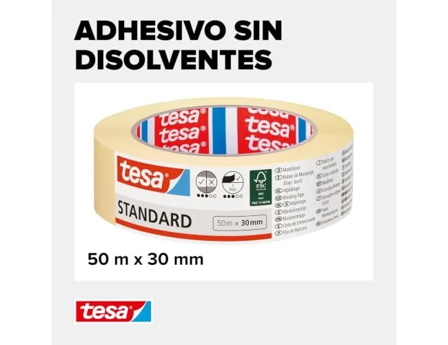 Tesa Cinta adhesiva para pintor 50 m x 30 mm Tesa Cinta adhesiva para pintor 50 m x 30 mm