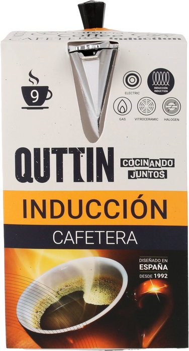 Quttin Cafetera de Aluminio para Inducción de 9 Servicios