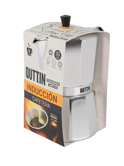 Quttin Cafetera de Aluminio para Inducción de 9 Servicios