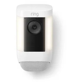 Ring Spotlight Cam Pro Battery Cámara de Seguridad Inalámbrica IP65 Exterior, 1080p Full HD, Visión Nocturna, con Batería, Montaje Techo/Pared, Blanco