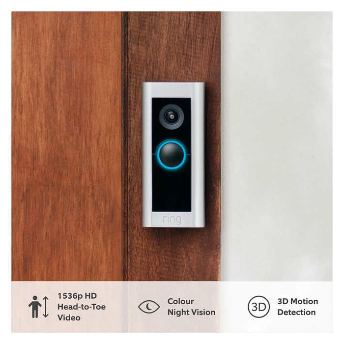 Amazon Ring Spotlight Cam Pro, Cámara de Seguridad con Batería para Exterior, Color Blanco