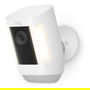 Amazon Ring Spotlight Cam Pro, Cámara de Seguridad con Batería para Exterior, Color Blanco