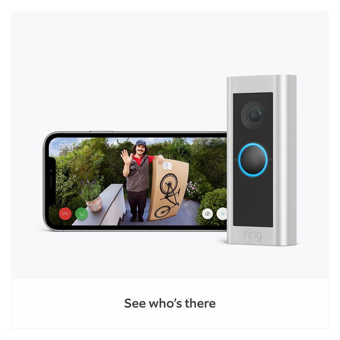 Amazon Ring Spotlight Cam Pro, Cámara de Seguridad con Batería para Exterior, Color Blanco