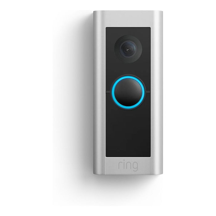 Amazon Ring Spotlight Cam Pro, Cámara de Seguridad con Batería para Exterior, Color Blanco