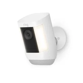 Ring Spotlight Cam Pro Battery Cámara de Seguridad Inalámbrica IP65 Exterior, 1080p Full HD, Visión Nocturna, con Batería, Montaje Techo/Pared, Blanco