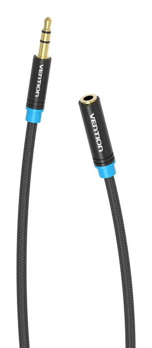 Vention Cable de Audio Estéreo VAB-B06-B200-M Jack 3.5mm Macho a Hembra 2m Negro
