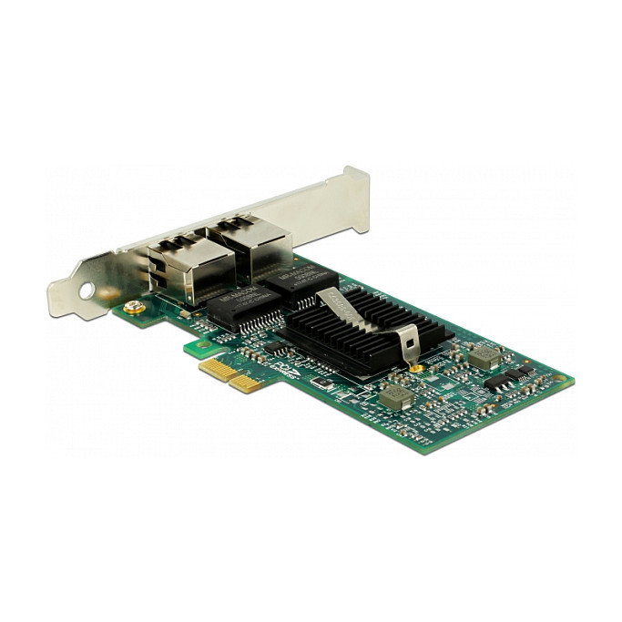 DeLOCK Tarjeta de Red Gigabit LAN PCI Express x1, 2 Puertos RJ45, Controlador Intel 82576, 10/100/1000 Mbit/s, Referencia 89944, para Windows y Linux