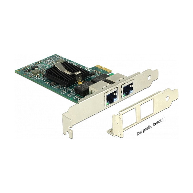 DeLOCK Tarjeta de Red Gigabit LAN PCI Express x1, 2 Puertos RJ45, Controlador Intel 82576, 10/100/1000 Mbit/s, Referencia 89944, para Windows y Linux