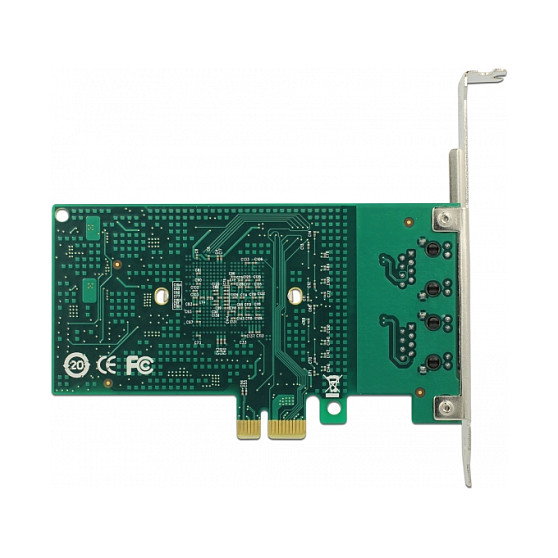 DeLOCK Tarjeta de Red Gigabit LAN PCI Express x1, 2 Puertos RJ45, Controlador Intel 82576, 10/100/1000 Mbit/s, Referencia 89944, para Windows y Linux