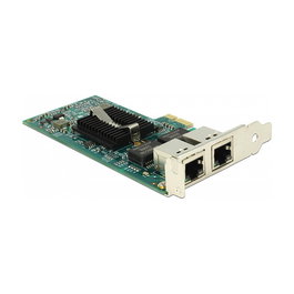 DeLOCK 89944 Tarjeta de Red PCI Express x1 Gigabit LAN 2 Puertos RJ45 Ethernet 1000 Mbps Intel 82576 para Windows y Linux