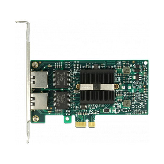 DeLOCK Tarjeta de Red Gigabit LAN PCI Express x1, 2 Puertos RJ45, Controlador Intel 82576, 10/100/1000 Mbit/s, Referencia 89944, para Windows y Linux