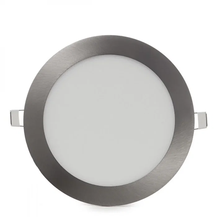 Placa LED Circular 18W 1800Lm 6000K Níquel Satinado 50.000H [GL-CL-R18N-CW]