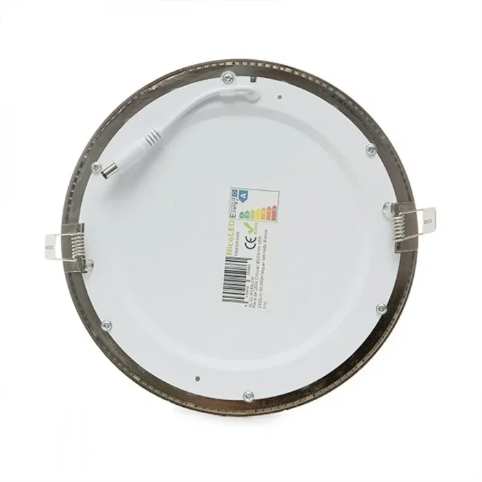 Placa LED Circular 18W 1800Lm 6000K Níquel Satinado 50.000H [GL-CL-R18N-CW]