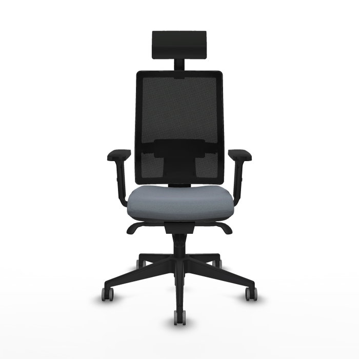 PIQUERAS Y CRESPO Silla de oficina Horna con mecanismo Sincro, Gris y Negro