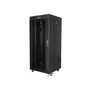 LANBERG Armario Rack Independiente 27U 600x600 con Puerta de Cristal Negro