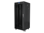 LANBERG Armario Rack Independiente 27U 600x600 con Puerta de Cristal Negro
