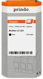 Prindo Classic Negro para Brother LC221BK | 260 Páginas
