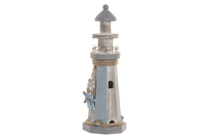 DKD Home Decor Figura LED MDF Faro Azul y Blanco 11x11x33 cm DKD Home Decor Figura LED MDF Faro Azul y Blanco 11x11x33 cm