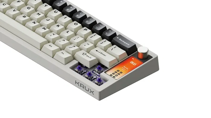 Krux Klawiatura gamingowa Krux Drox mecánica inalámbrica Retro RGB layout Polaco