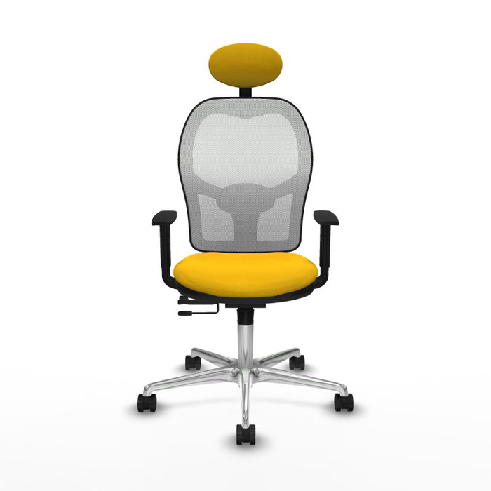 PIQUERAS Y CRESPO Silla de oficina Jorquera con mecanismo Sincro/Traslack Amarillo y Blanco PIQUERAS Y CRESPO Silla de oficina Jorquera con mecanismo Sincro/Traslack Amarillo y Blanco